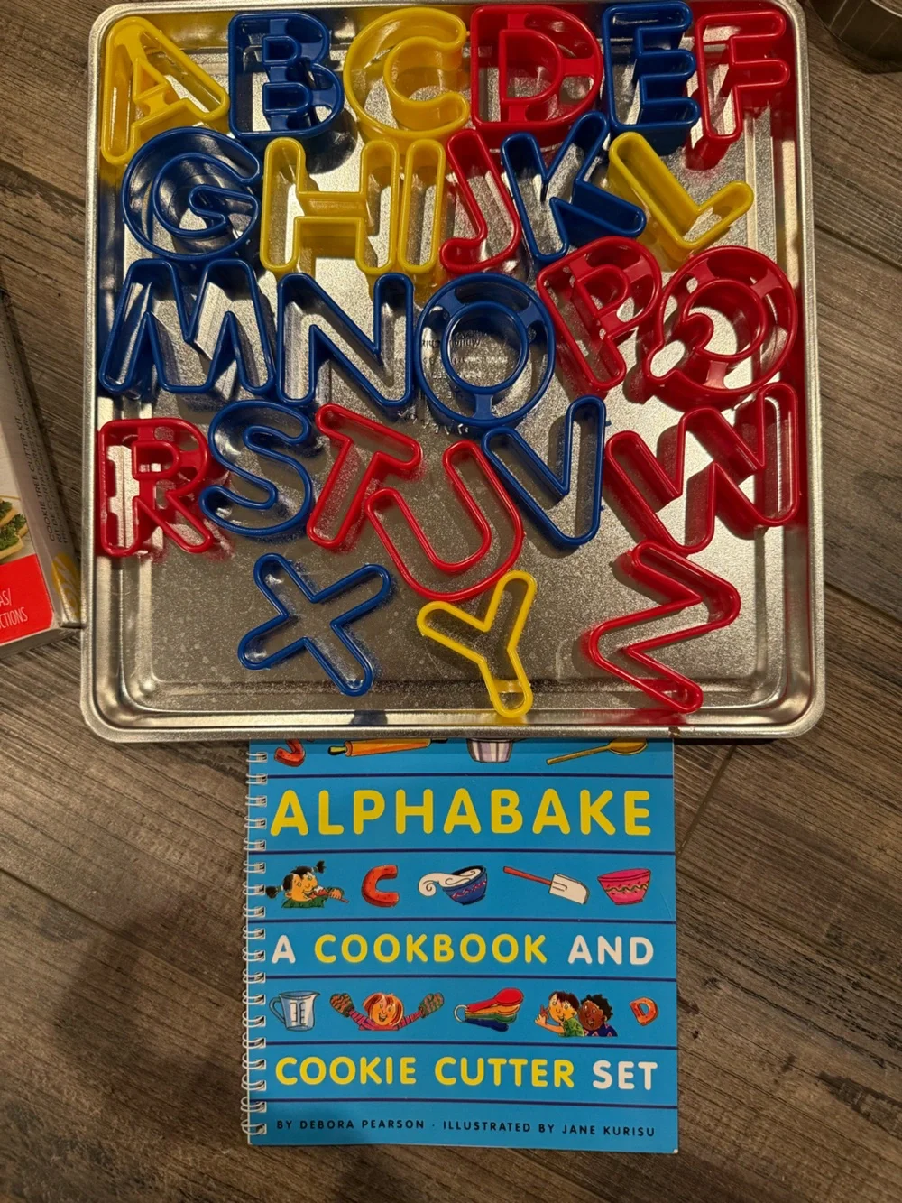 Alphabet Cookie Cutters Set with Activity Book - Red Blue Yellow